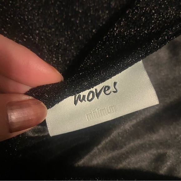 Evening Luxe Moves Black Glitter Midi Dress Sheer Sleeves & Deep V-Back Large - Picture 7 of 8